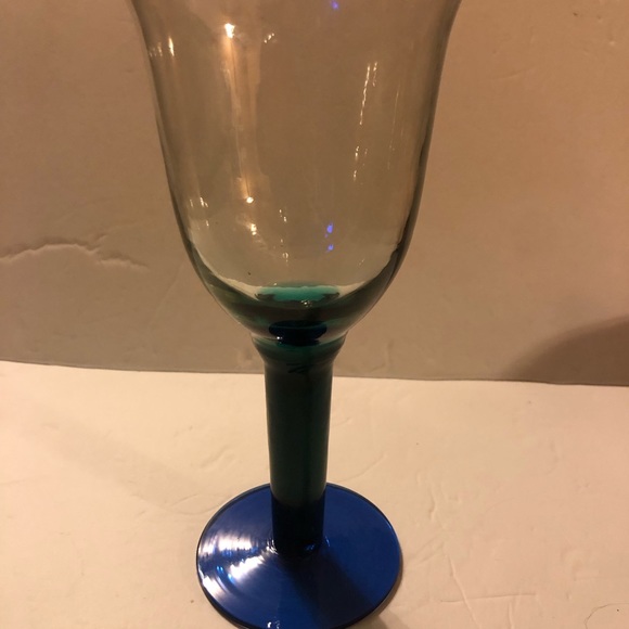 Vintage Handblown Blue Goblet 8.5” Tall - Picture 6 of 6